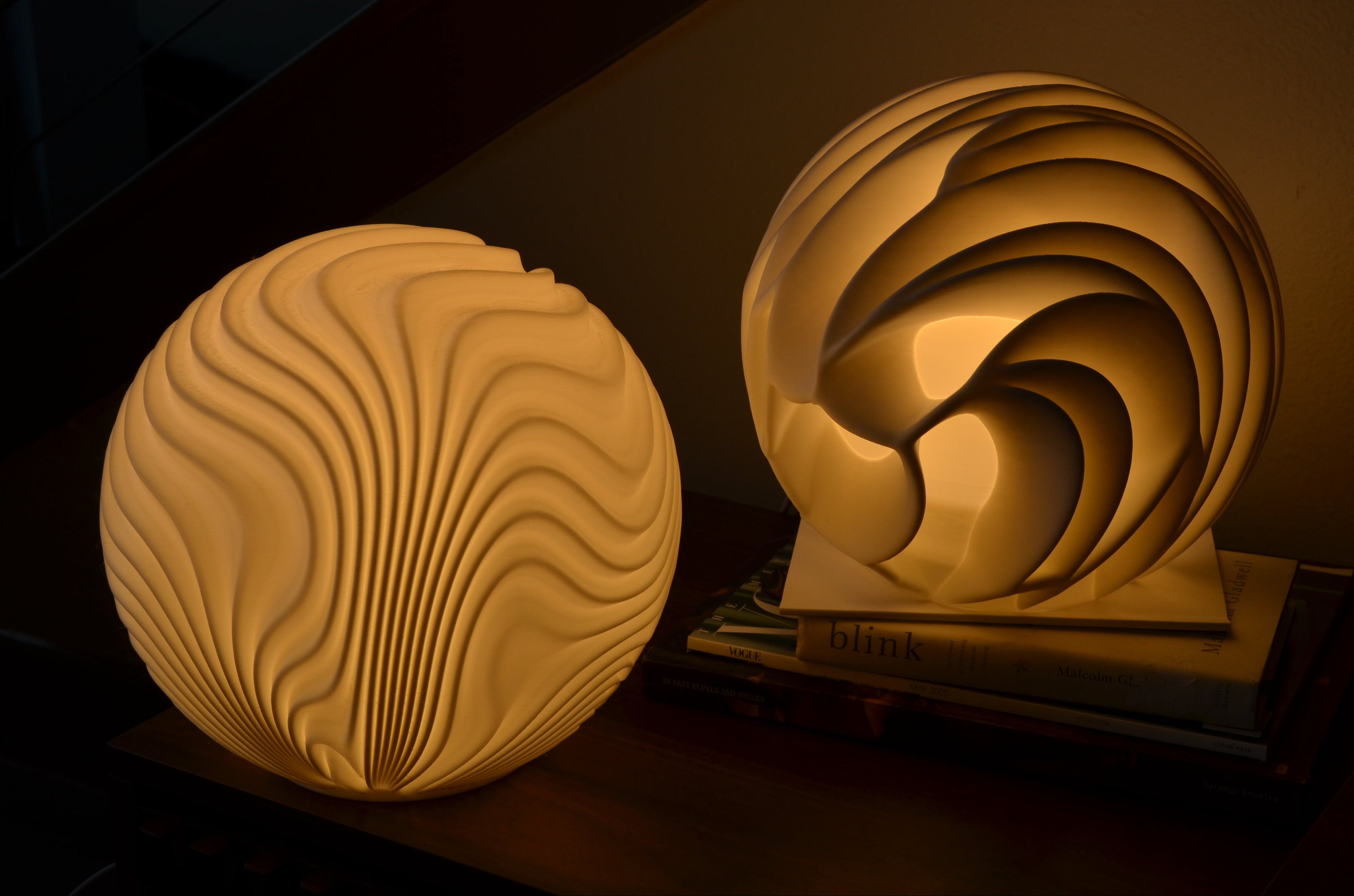 Modern lamps in a moody setting 